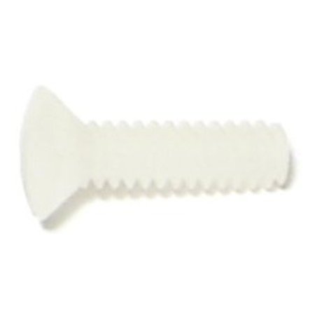 MIDWEST FASTENER #6-32 x 1/2 in Slotted Oval Machine Screw, Plain Nylon, 25 PK 77122